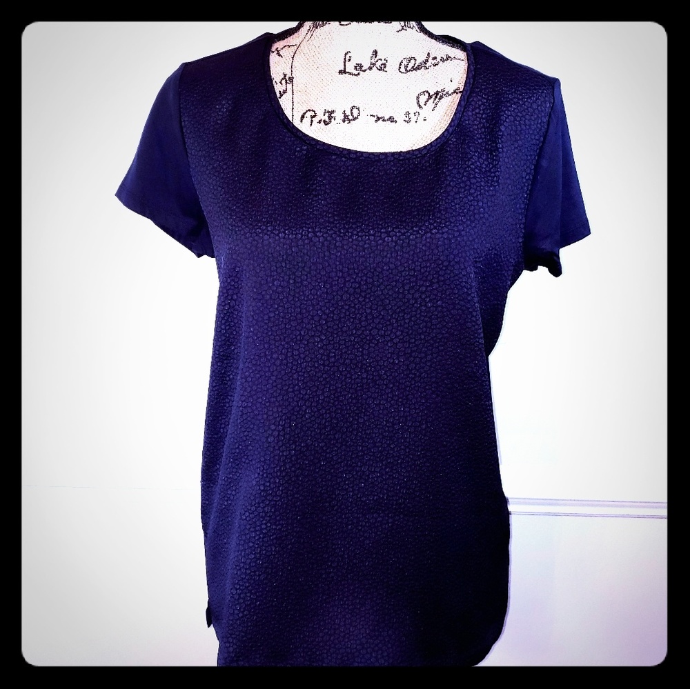 NWT Ann Taylor navy blouse sz M